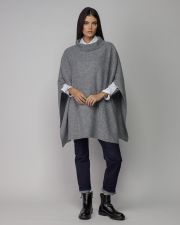 GREY WOMEN'S KNITTED PONCHO
