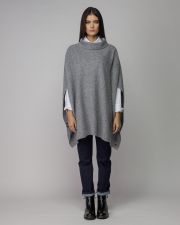 GREY WOMEN'S KNITTED PONCHO