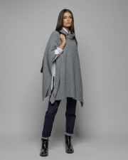 GREY WOMEN'S KNITTED PONCHO