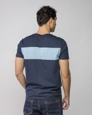 BLUE MEN'S STRIPED SHORT SLEEVE T-SHIRT
