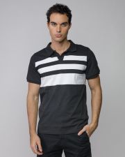BLACK MEN'S SHORT SLEEVE POLO SHIRT