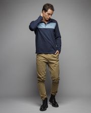 BLUE MEN'S LONG SLEEVE POLO SHIRT