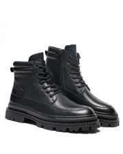 BLACK MEN'S LEATHER BOOTS - GAVI