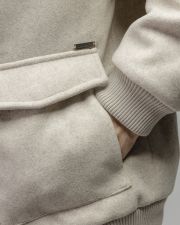 BEIGE MEN'S FABRIC JACKET