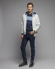 WHITE MEN'S ZIP SWEATER