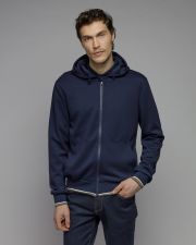BLUE MEN'S ZIP SWEATER