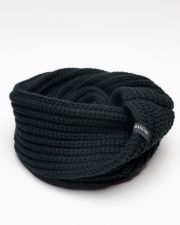 BLACK MEN'S KNITTED SCARF