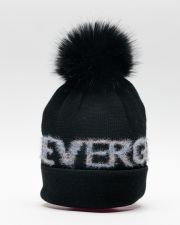 BLACK WOMEN'S KNITTED BEANIE