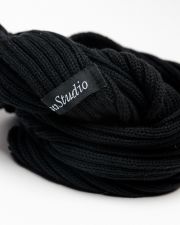 BLACK MEN'S KNITTED SCARF