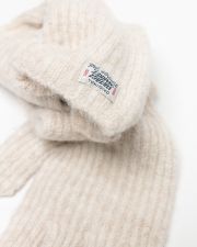 BEIGE WOMEN'S KNITTED GLOVES