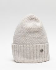 WHITE WOMEN'S KNITTED BEANIE