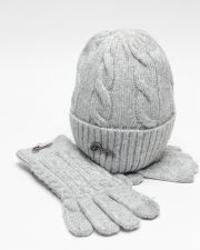 GREY WOMEN'S KNITTED GLOVES
