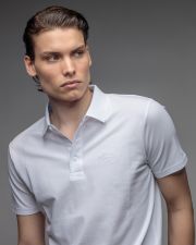 WHITE MEN'S SHORT SLEEVE POLO SHIRT
