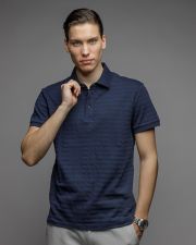BLUE MEN'S SHORT SLEEVE POLO SHIRT