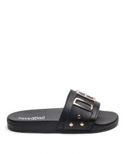 BLACK WOMEN'S SLIPPERS  - CARAVELLA LETTERS