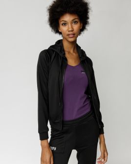 BLACK WOMEN'S ZIP-UP TOP 2D23FW4581KA0701