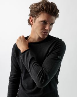 GREY MEN'S KNITTED SWEATER 1D23FW6008LS1124