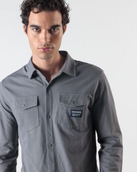 GREY MEN'S LONG-SLEEVED SHIRT 1D24FW5003LS2405
