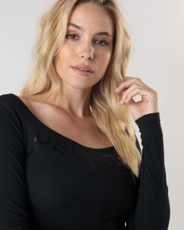 BLACK WOMEN'S LONG-SLEEVED T-SHIRT 2D24FW4570LS0204