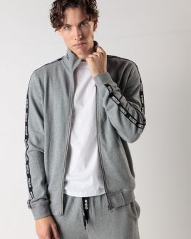 GREY MEN'S ZIP-UP SWEATSHIRT 1D24FW4078KA0704