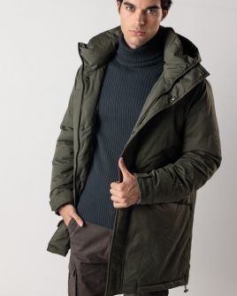 KHAKI MEN'S LONG COAT 1D24FW3015KA1600