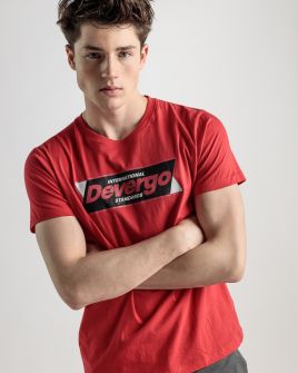 RED MEN'S T-SHIRT 1D25SS4030SS0105