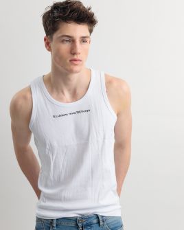 WHITE MEN'S SINGLET 1D25SS4013SL3305