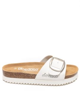 WHITE WOMEN'S SLIDES - GAIA BUCKLE DE25SS2549BU PT