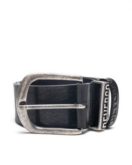 BLACK MEN'S LEATHER BELT 1D25FW8095BL2100