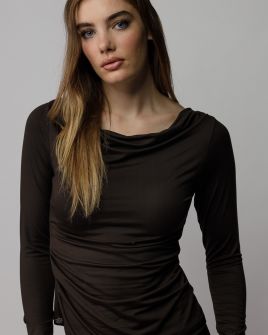 BROWN WOMEN'S LONG SLEEVE T-SHIRT 2D25FW4564LS0205