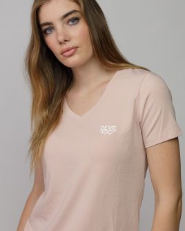 PINK WOMEN'S V-NECK SHORT SLEEVE T-SHIRT 2D25FW4514SS0205