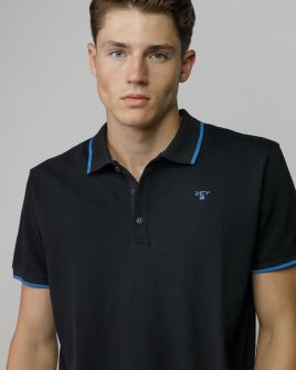 BLACK MEN'S SHORT SLEEVE POLO SHIRT 1D25FW4053SS2405