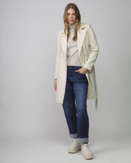 WHITE WOMEN'S FABRIC COAT 2D25FW3594KA8100