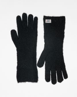 BLACK WOMEN'S KNITTED GLOVES 2D25FW8525KE1101