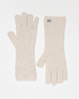 BEIGE WOMEN'S KNITTED GLOVES 2D25FW8525KE1101