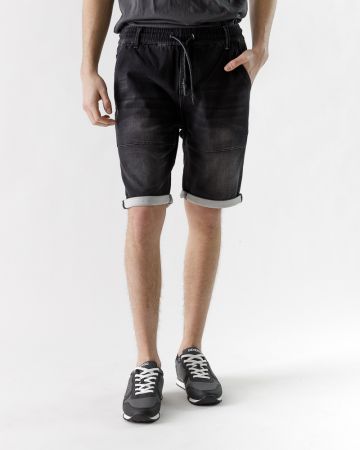 BLACK MEN'S JOGJEAN SHORTS 1D23SS1130MP7166