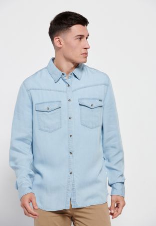 BLUE FUNKY BUDDHA  MEN'S SHIRT FBM007-062-05 23SS