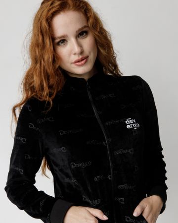 BLACK WOMEN'S ZIP-UP TOP 2D23FW4584KA0701