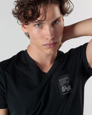 BLACK MEN'S T-SHIRT 1D24FW4025SS0105