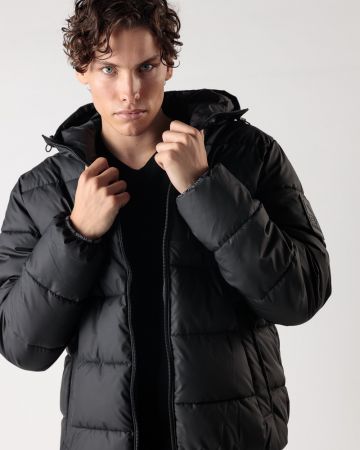 BLACK MEN'S WINTER COAT 1D24FW3009KA1600