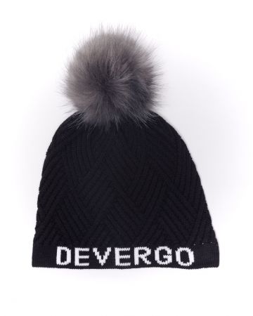 BLACK WOMEN'S KNITTED HAT 2D24FW8505HA1101