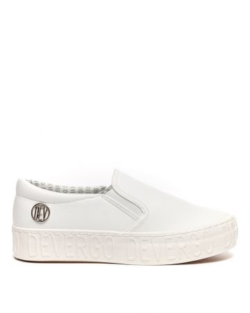 WHITE WOMEN'S SLIP-ON SHOES - HELIA PU DE25SS3515PU KD