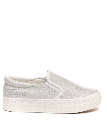 SILVER WOMEN'S SLIP-ON SHOES - HELIA EMBROIDERY DE25SS3515EM KD