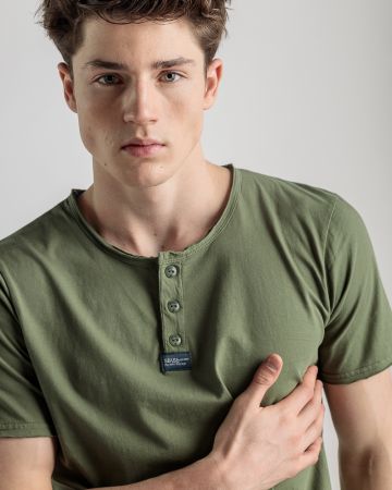 KHAKI MEN'S T-SHIRT 1D25SS4047SS0106
