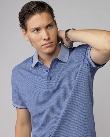 BLUE MEN'S SHORT SLEEVE POLO SHIRT 1D25FW4054SS2405