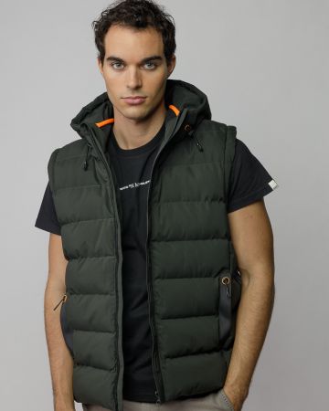 KHAKI MEN'S HOODED VEST 1D25FW7070SL1600