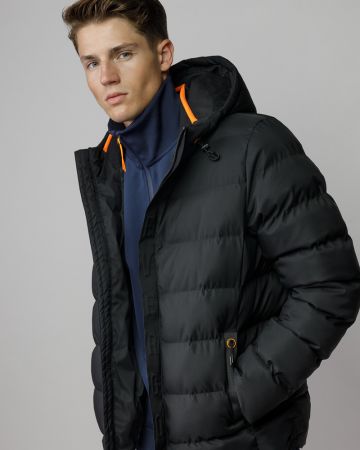 BLACK MEN'S COAT 1D25FW3070KA1600