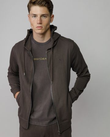 BROWN MEN'S ZIP SWEATER 1D25FW4074KA0705