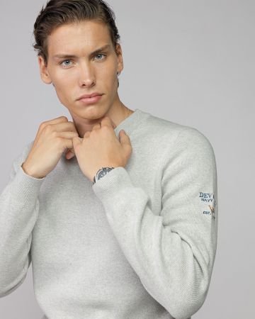 BEIGE MEN'S KNITTED SWEATER 1D25FW6031LS1101