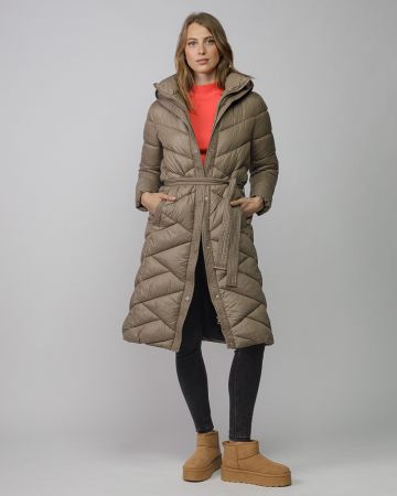 GREY WOMEN'S LONG WINTER COAT 2D25FW3598KA1600